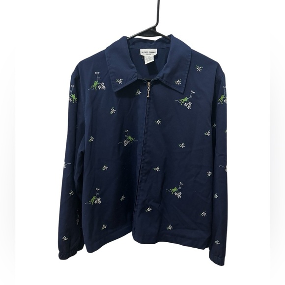 Alfred Dunner Vintage Frog Embroidered Jacket Size 14 Petite - Picture 1 of 4